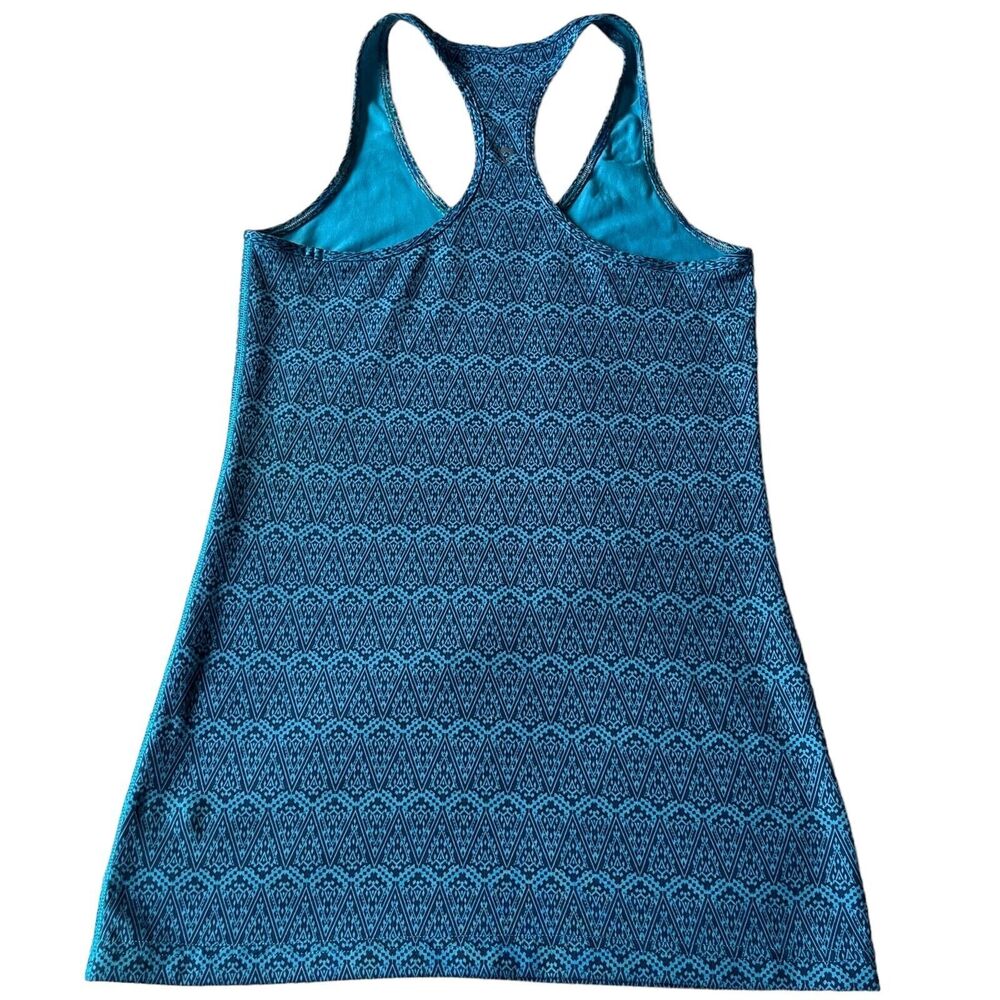 Ivivva Lululemon Girls Tank 14 Aqua Green Geo Print Racerback Top Seamless Logo - Picture 6 of 9